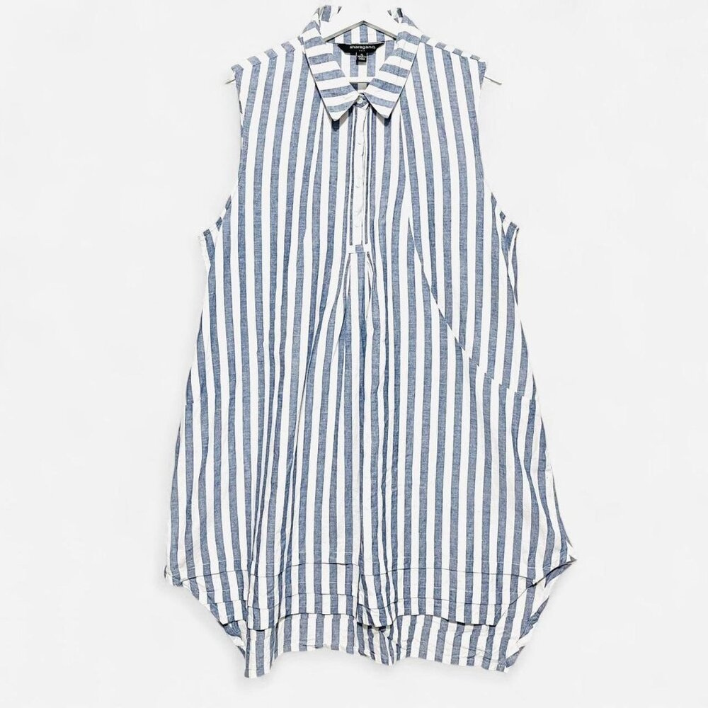 sharagano ( Anthropologie brand ) striped linen blend dress size XL